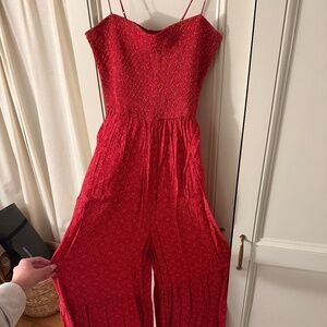 Free People Red Jumpsuit